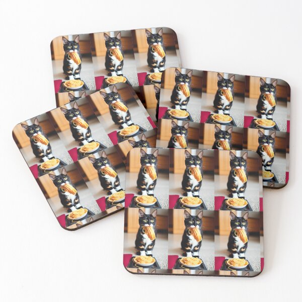 Item preview, Cat eating spaghetti funny designed and sold by PixelPizzazz.