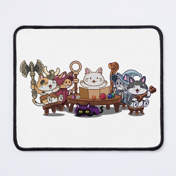 Item preview, Cute Chibi cats playing Dnd. Dungeon Dragons, roleplaying RPG tabletop game designed and sold by SuperSpaceThugs.