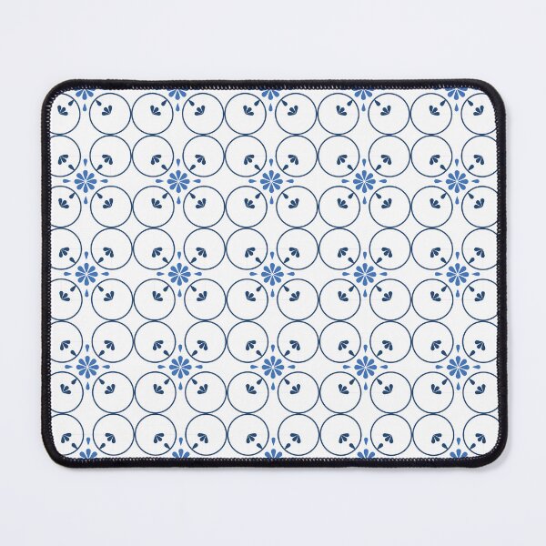 Item preview, Moroccan Blue Tiles Pattern Pattern Illustration, Blue, White Circle Floral, Mediterranean Style designed and sold by Dazzline Designs.