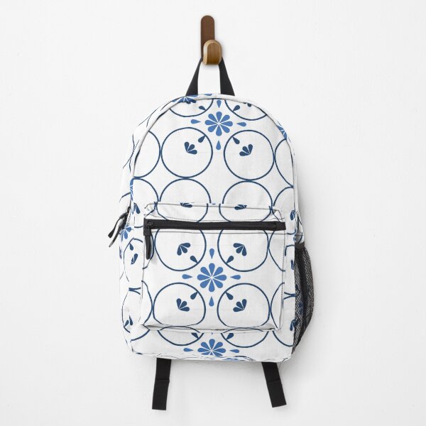 Item preview, Moroccan Blue Tiles Pattern Pattern Illustration, Blue, White Circle Floral, Mediterranean Style designed and sold by Dazzline Designs.