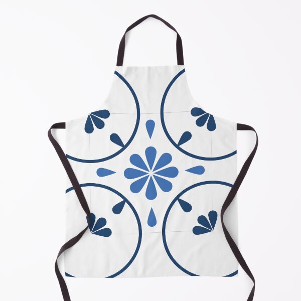 Item preview, Moroccan Blue Tiles Pattern Pattern Illustration, Blue, White Circle Floral, Mediterranean Style designed and sold by Dazzline Designs.