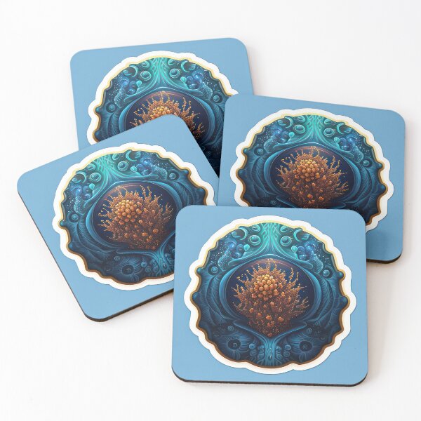 Item preview, mandelbulb badge nature beautiful blue cartoon comic s 4-u-hq-scale-6_00x designed and sold by CosmicArtifact.