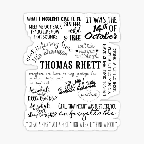 Thomas Rhett Stickers Redbubble