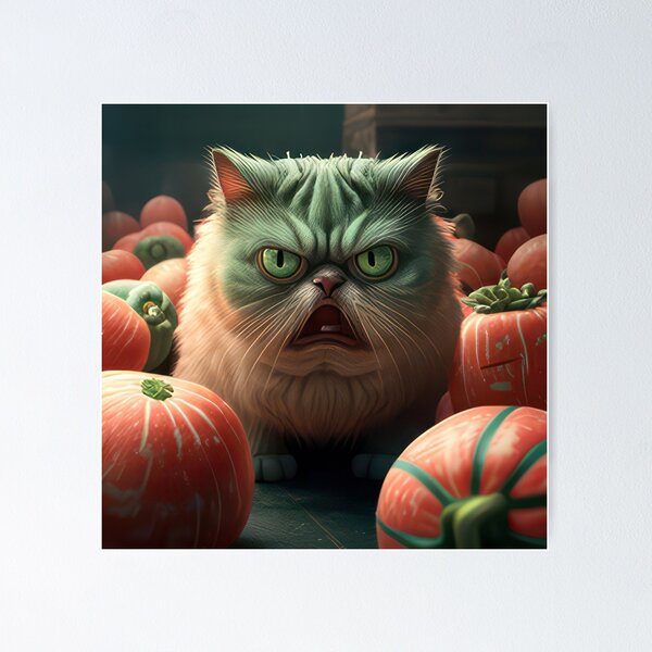 Item preview, Angry looking cat supervises waterme 4-u-hq-scale-6_00x designed and sold by CosmicArtifact.
