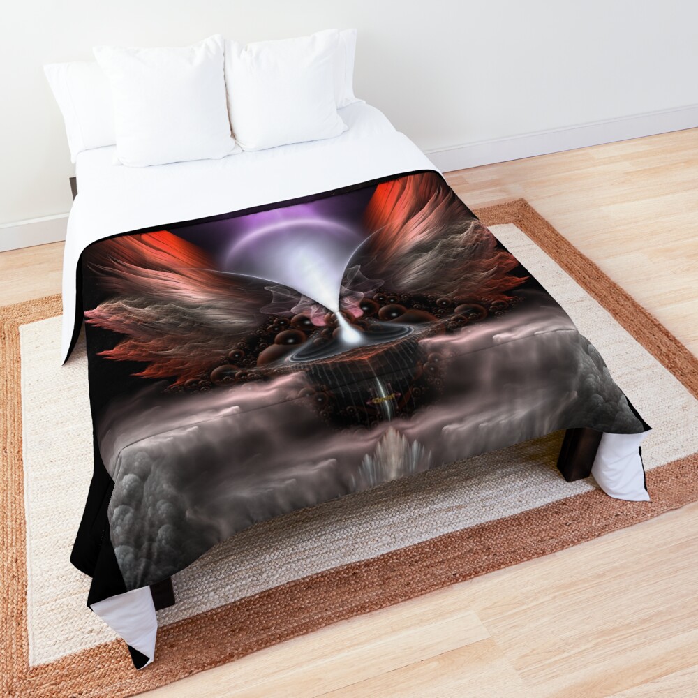 The Wings Of Anthropolis HC Fractal Art Composition by Xzendor7 - The Light Of Vision 2 The Wings Of Anthropolis HC Fantasy Fractal Art Composition by Xzendor7 Comforter