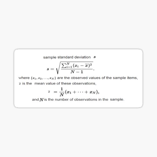 #Sample #Standard #Deviation #Formula  Statistics Sticker