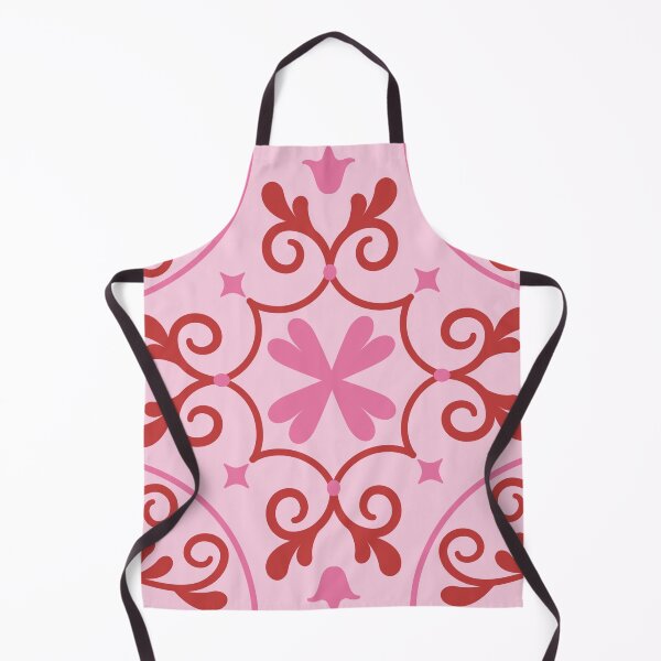 Item preview, Copy of Moroccan Red Pink Tiles Pattern Pattern Illustration, Pinks, White Circle Floral, Mediterranean Style designed and sold by Dazzline Designs.