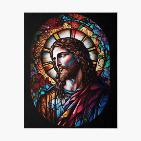 Catholic print Sacred Heart of Jesus Stained Glass 8 x 10 ready to be  framed