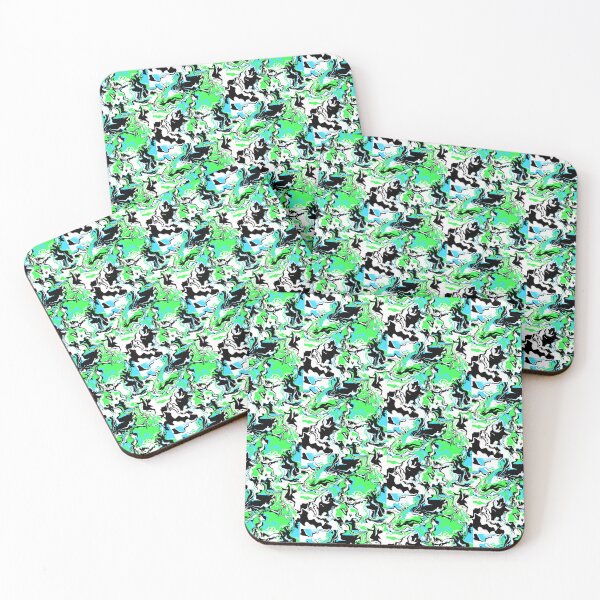 Item preview, Green Black Blue White Abstraction  designed and sold by awsomepatterns.