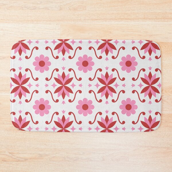 Item preview, Copy of Copy of Moroccan Red Pink Tiles Pattern Pattern Illustration, Pinks, White Circle Floral, Mediterranean Style designed and sold by Dazzline Designs.