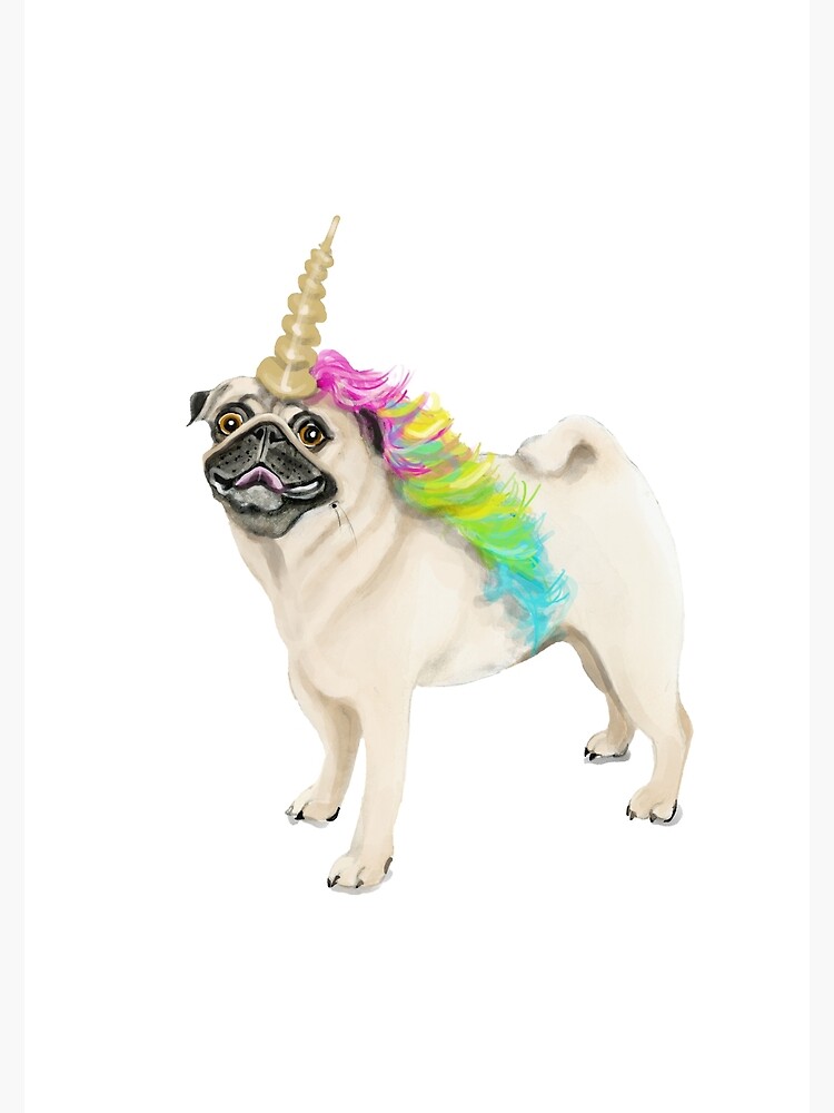 Pug dressed up 2024 as a unicorn