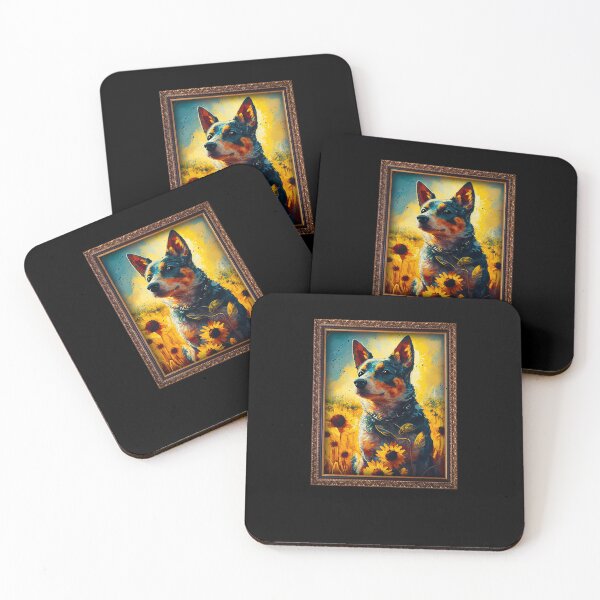 Item preview, Australian Cattle Sunflower Painting Adorable Dog designed and sold by rafaeltto.