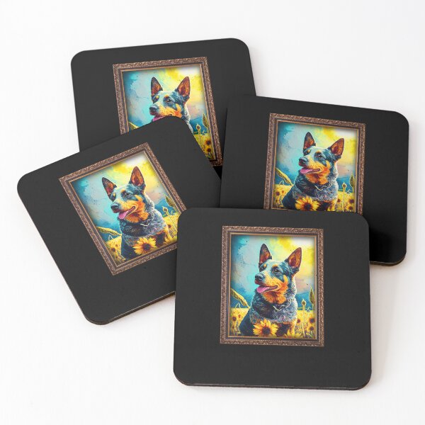 Item preview, Australian Cattle Sunflower Painting Adorable Dog designed and sold by rafaeltto.