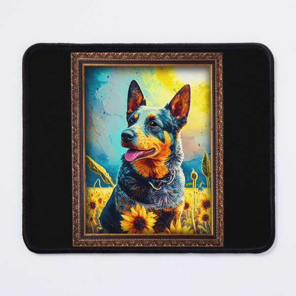 Item preview, Australian Cattle Sunflower Painting Adorable Dog designed and sold by rafaeltto.
