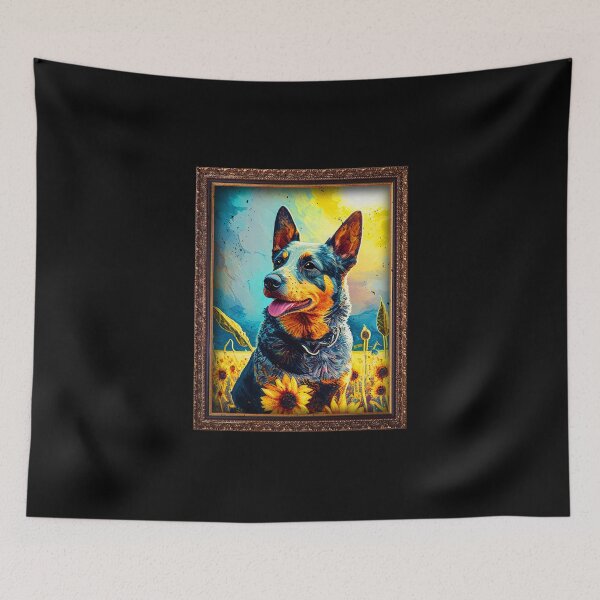 Item preview, Australian Cattle Sunflower Painting Adorable Dog designed and sold by rafaeltto.