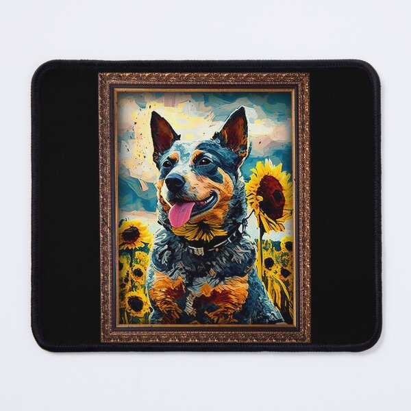 Item preview, Australian Cattle Sunflower Painting Adorable Dog designed and sold by rafaeltto.
