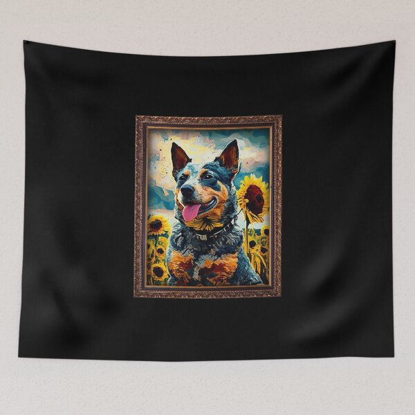 Item preview, Australian Cattle Sunflower Painting Adorable Dog designed and sold by rafaeltto.