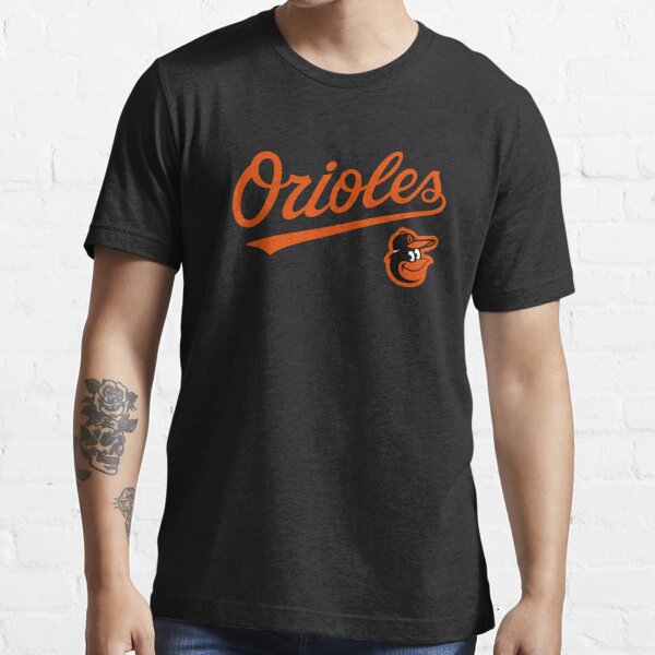 Majestic Mens Orange Graphic T Shirt Baltimore Orioles with Flag Design  Size L