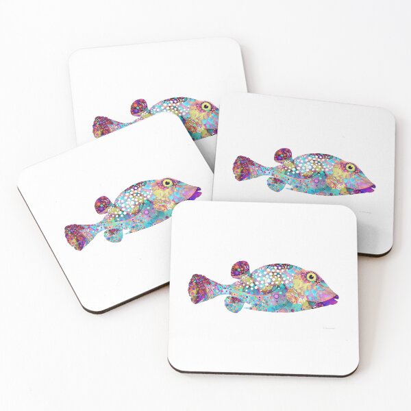 Item preview, Magical Enchanted Puffer Tropical Fish Art designed and sold by Sharon Cummings Art.