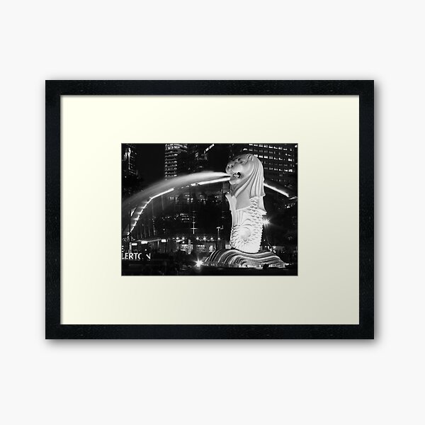 "The Merlion 2 Marina Bay, Singapore" Framed Art Print for Sale by