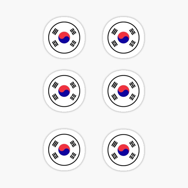 "Tiny Korean Flags" Sticker for Sale by eddsi Redbubble