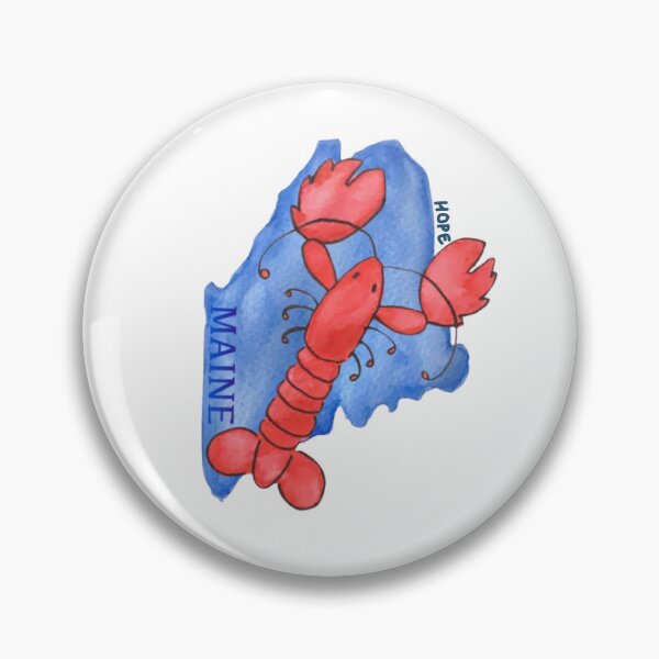 Item preview, Watercolor Maine Outline with Lobster designed and sold by Mainely-Crafts.