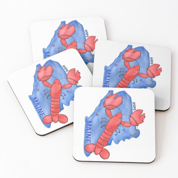 Item preview, Watercolor Maine Outline with Lobster designed and sold by Mainely-Crafts.