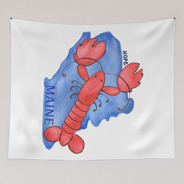 Item preview, Watercolor Maine Outline with Lobster designed and sold by Mainely-Crafts.