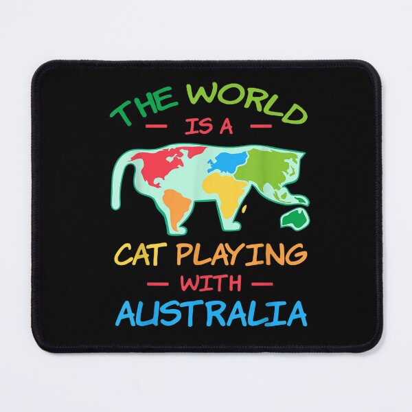 Item preview, The World Is A Cat Playing With Australia Map Aussie T-Shirt designed and sold by Larcossee ⭐⭐⭐⭐⭐.
