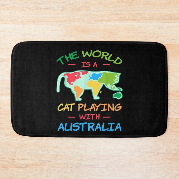 Item preview, The World Is A Cat Playing With Australia Map Aussie T-Shirt designed and sold by Larcossee ⭐⭐⭐⭐⭐.