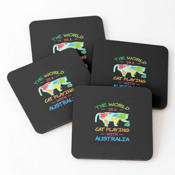 Item preview, The World Is A Cat Playing With Australia Map Aussie T-Shirt designed and sold by Larcossee ⭐⭐⭐⭐⭐.