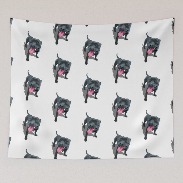 Item preview, Panting Dog Staffy White designed and sold by Bloomin'  Arty Families.