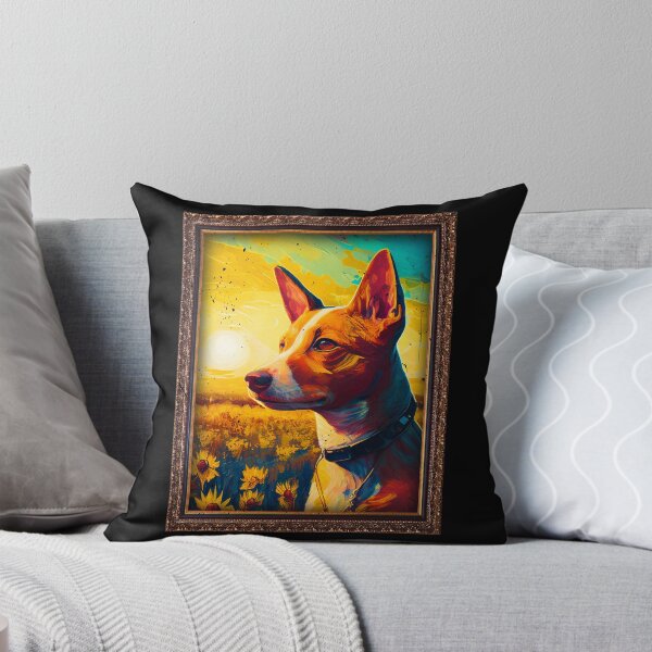 Item preview, Basenji Sunflower Painting Adorable Dog designed and sold by rafaeltto.