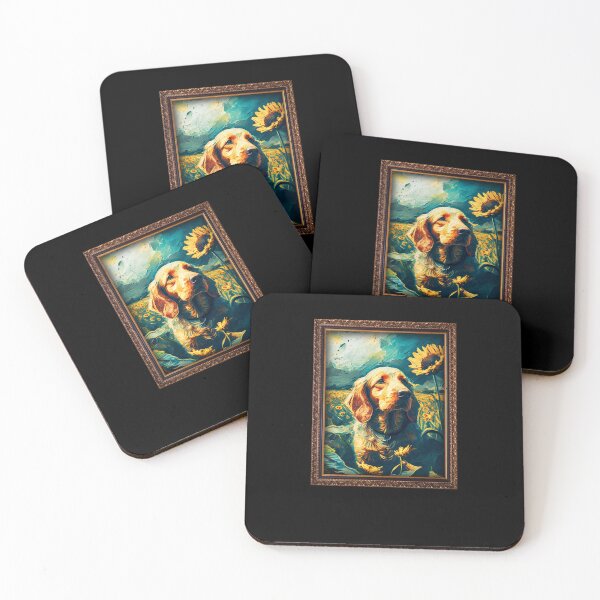 Item preview, Basset Fauve de Bretagne Sunflower Painting Adorable Dog designed and sold by rafaeltto.
