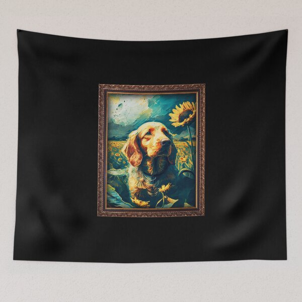 Item preview, Basset Fauve de Bretagne Sunflower Painting Adorable Dog designed and sold by rafaeltto.