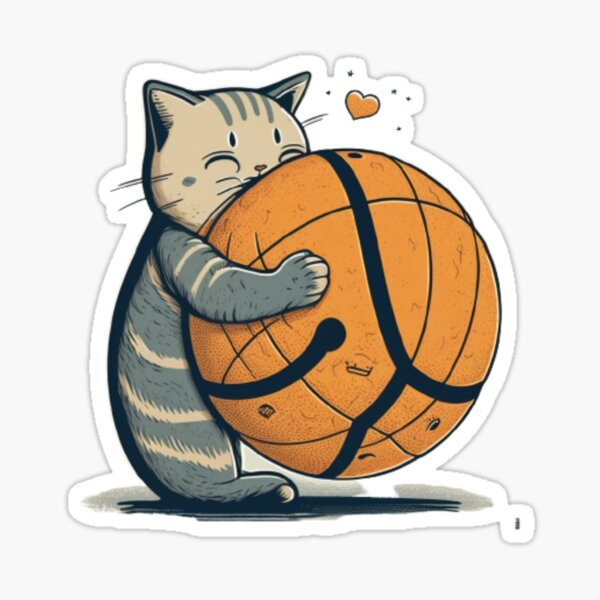 Sticker for Sale avec l'œuvre « La vie est meilleure, avec les chats et le  basket-ball, Désolé, je ne peux pas, Au revoir, drôle, chat, amoureux,  joueur, papa, maman, fan, entraîneur, athlète