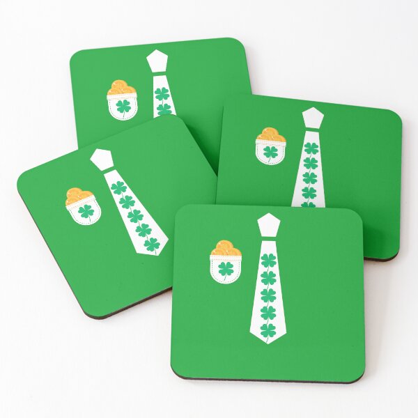 Item preview, St Patricks Day Tie shamrock tuxedo Suit pocket with St patricks day gold coins designed and sold by Artstastic.