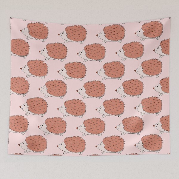 Item preview, Punk hedgehog in happy mode on pale pink designed and sold by FrancesPoff.