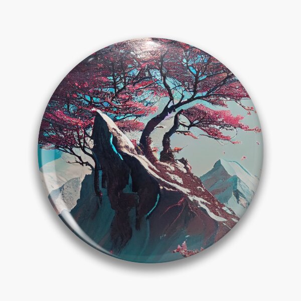 Item preview, Beautiful pink tree on a mountain nature designed and sold by theseriousone.