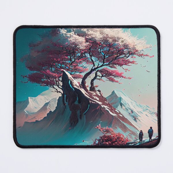 Item preview, Beautiful pink tree on a mountain nature designed and sold by theseriousone.