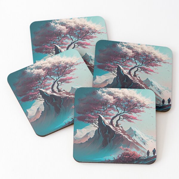 Item preview, Beautiful pink tree on a mountain nature designed and sold by theseriousone.