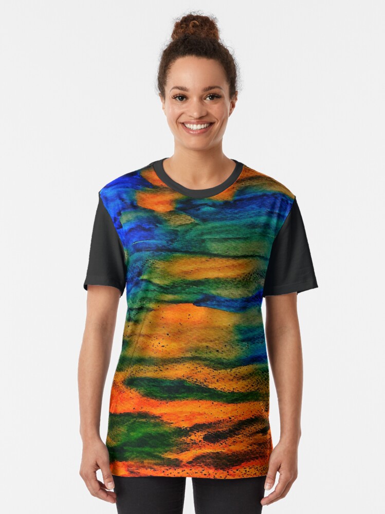 Graphic T-Shirt, Heatwave waves of colours designed and sold by Andrew Ballard