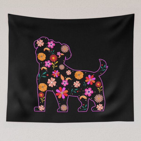 Item preview, pug flower dog lover design cute pug floral gift designed and sold by alaechamlal.