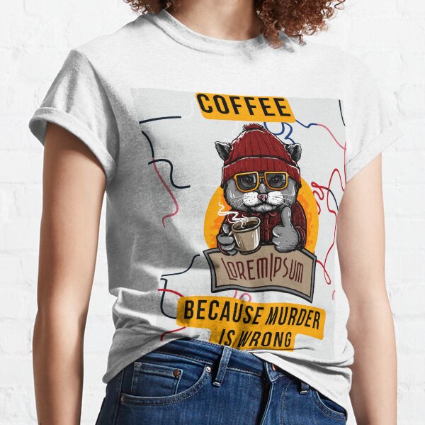 Codeword Coffee Makes Me Feel Less Murdery - T-shirts Heather Charcoal / White Print / MD