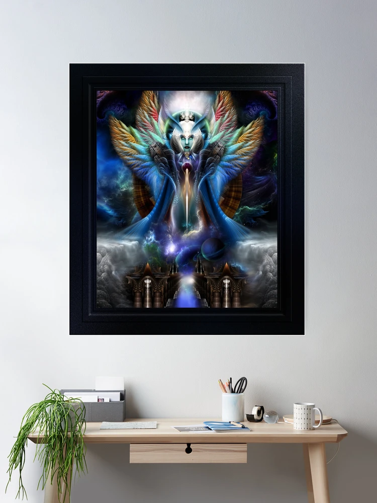 The Eternal Majesty Of Thera Fractal Art Sci-Fi Portrait by Xzendor7 Wall Decor Poster Art Print