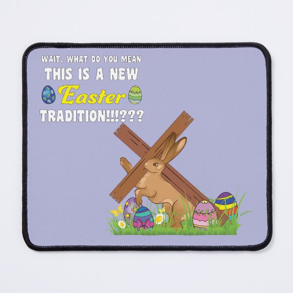 Item preview, Easter,  surprised easter bunny with wooden cross and Easter eggs designed and sold by StencilMyst ..