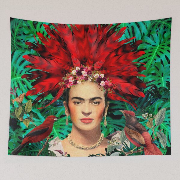 Item preview, Frida Kahlo Red Feathers designed and sold by Muycote.