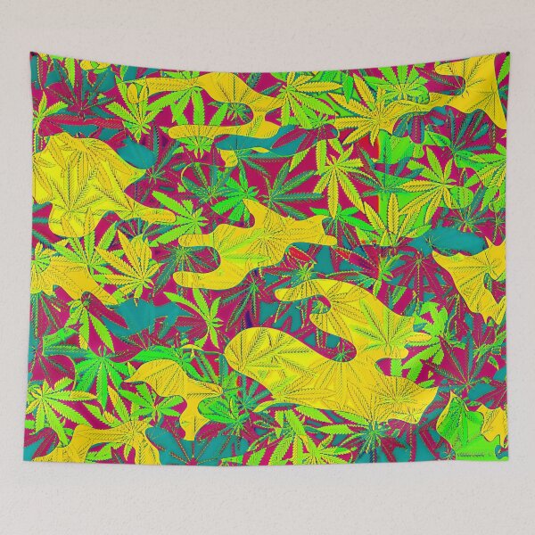 Item preview, Colorful Marijuana Leaf Smoke Print E designed and sold by WildArtDesigns.