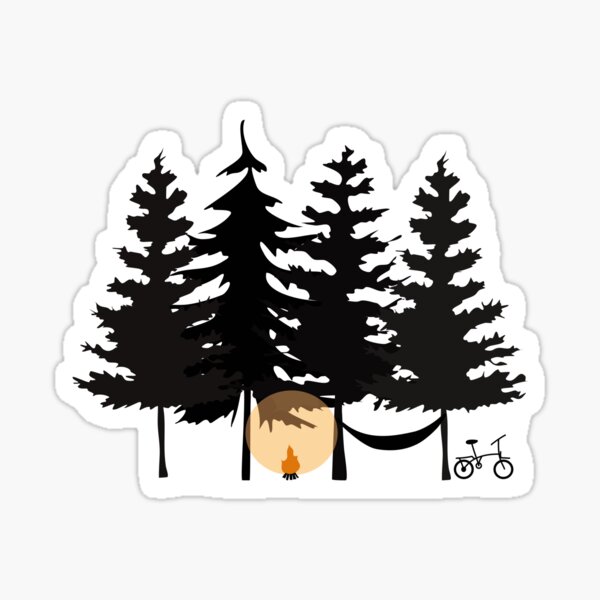 Item preview, Folding Bike Camping sticker designed and sold by hobocyclist.