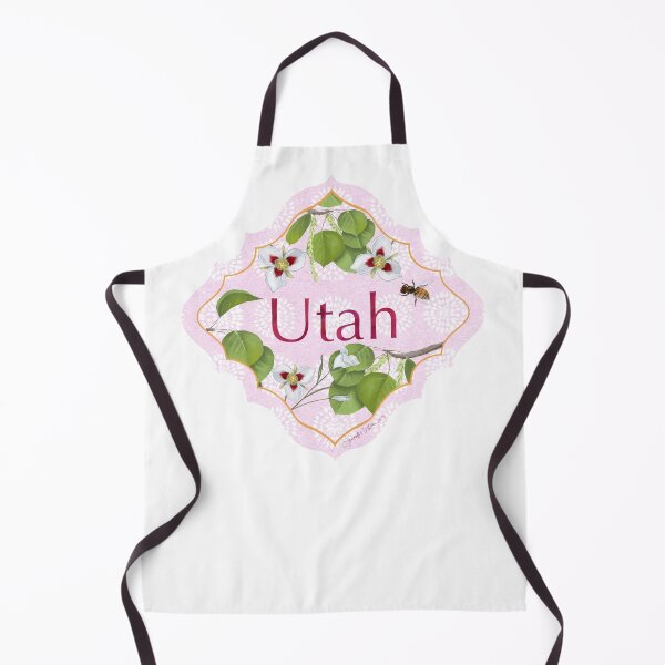 Item preview, Utah Design Motif Illustration for Travelers US State Collection sego lily State Tree quaking Aspen State Flower designed and sold by JourneyHomeMade.